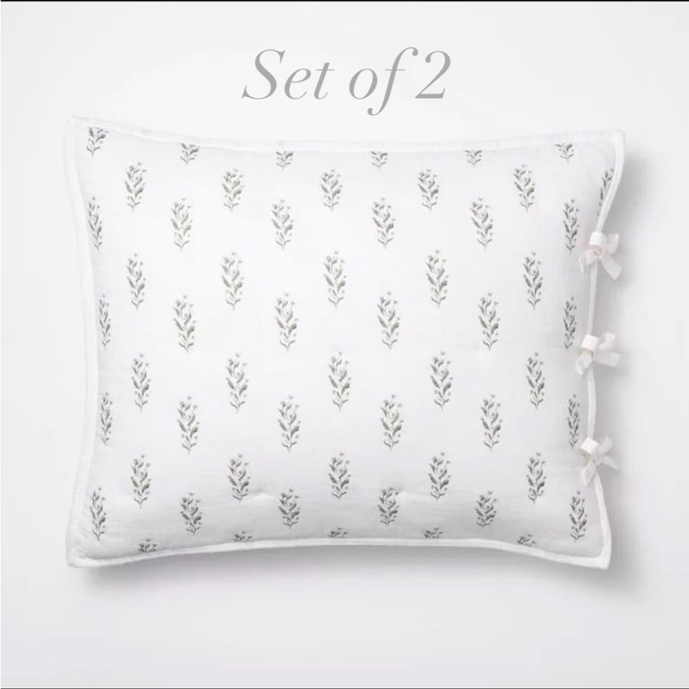 2 | Standard Lofty CottonFloral Sham White - Threshold Studio McGee